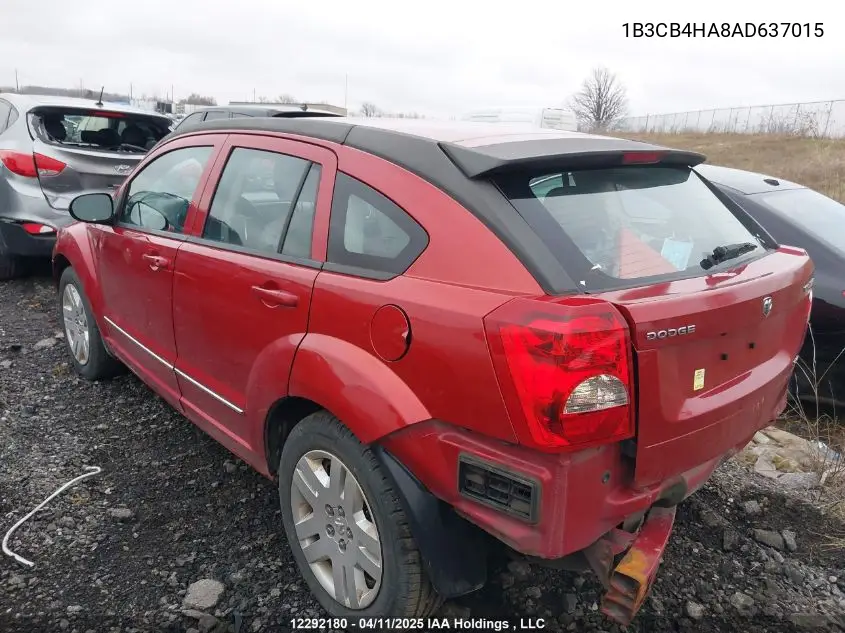 2010 Dodge Caliber VIN: 1B3CB4HA8AD637015 Lot: 12292180