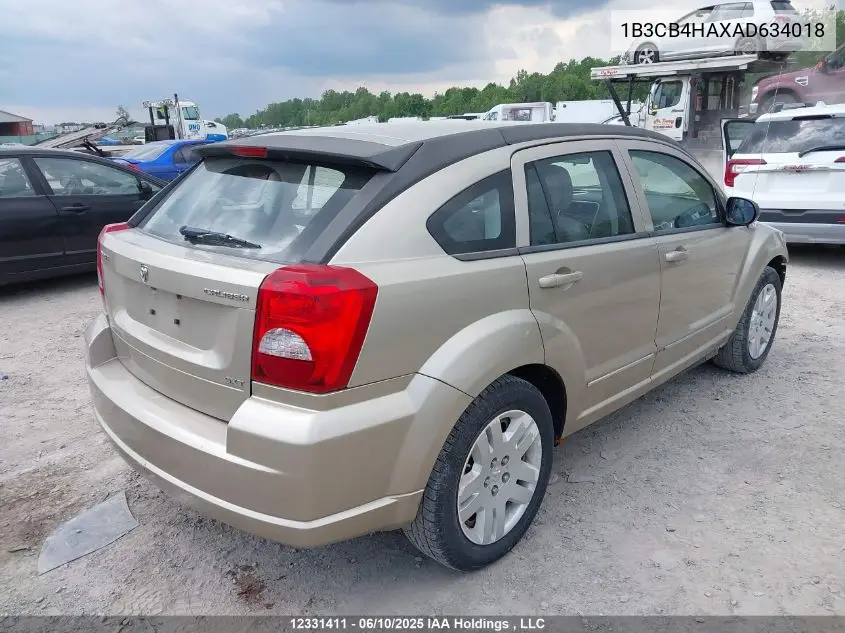2010 Dodge Caliber Sxt VIN: 1B3CB4HAXAD634018 Lot: 12331411