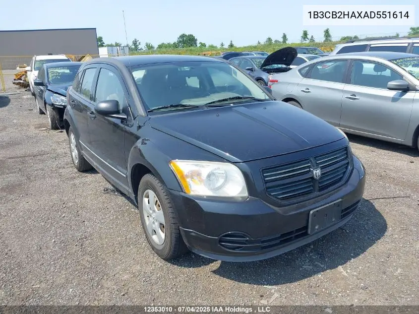 2010 Dodge Caliber Se VIN: 1B3CB2HAXAD551614 Lot: 12353010