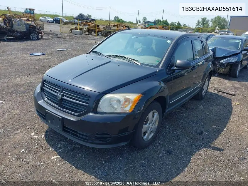2010 Dodge Caliber Se VIN: 1B3CB2HAXAD551614 Lot: 12353010
