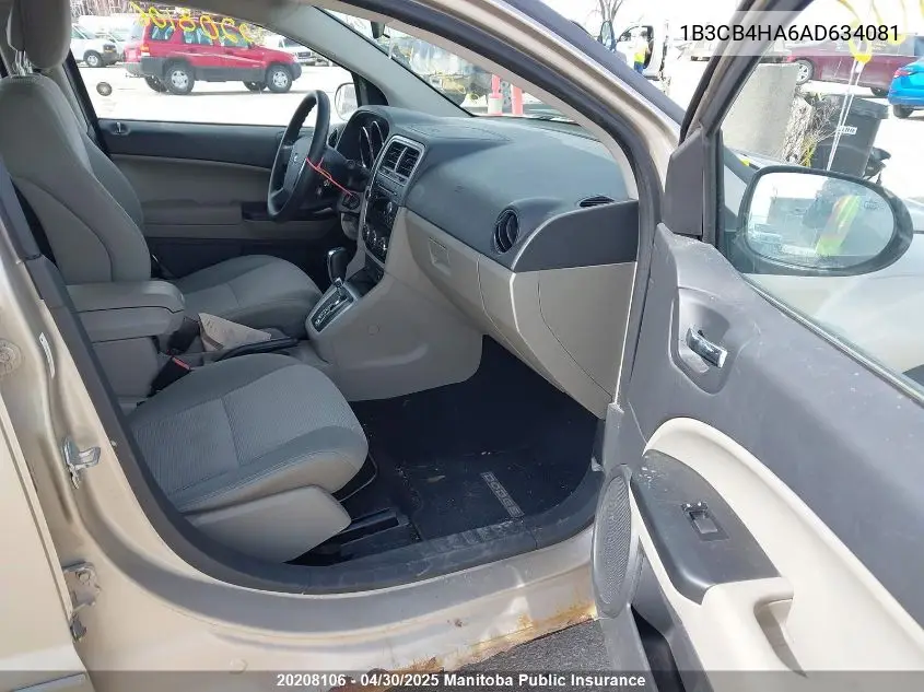 2010 Dodge Caliber Sxt VIN: 1B3CB4HA6AD634081 Lot: 20208106