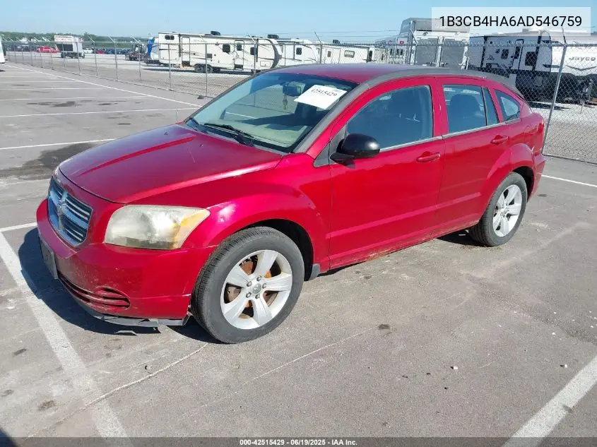 2010 Dodge Caliber Sxt VIN: 1B3CB4HA6AD546759 Lot: 42515429