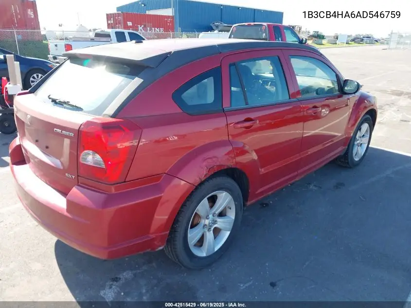 2010 Dodge Caliber Sxt VIN: 1B3CB4HA6AD546759 Lot: 42515429