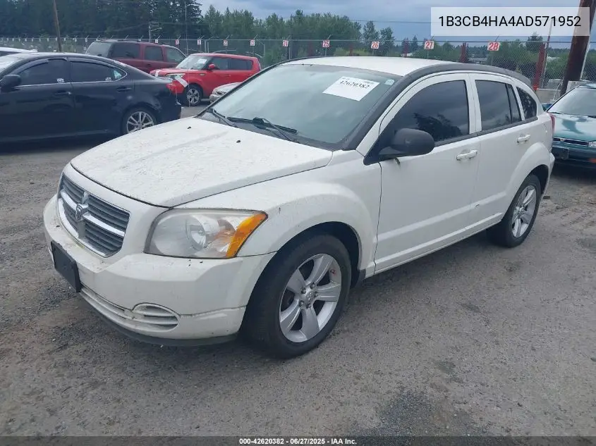 2010 Dodge Caliber Sxt VIN: 1B3CB4HA4AD571952 Lot: 42620382