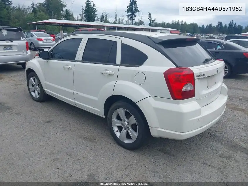 2010 Dodge Caliber Sxt VIN: 1B3CB4HA4AD571952 Lot: 42620382