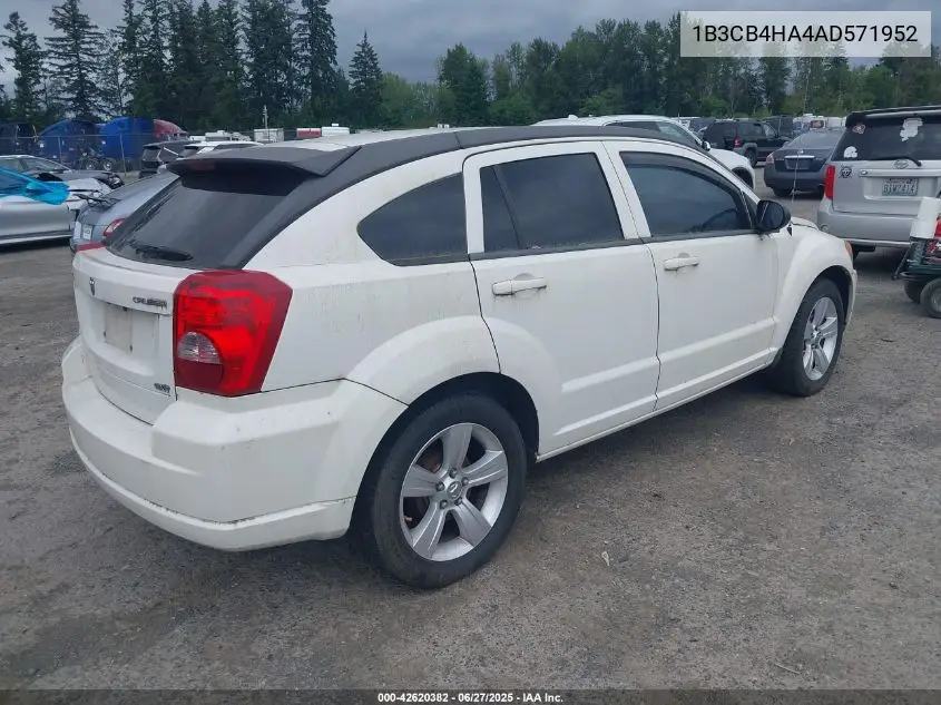 2010 Dodge Caliber Sxt VIN: 1B3CB4HA4AD571952 Lot: 42620382