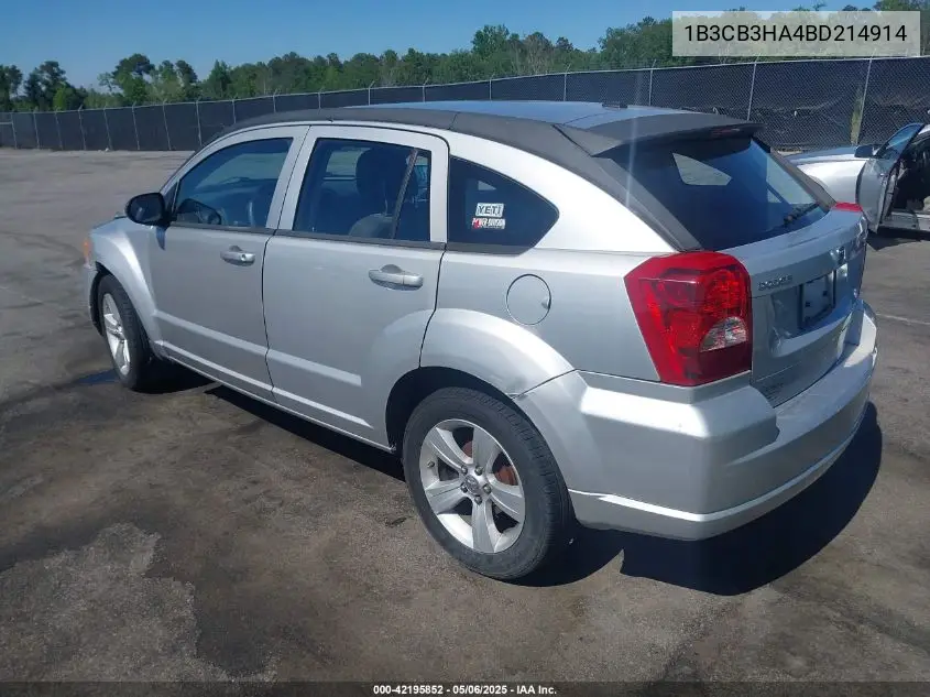 2011 Dodge Caliber Mainstreet VIN: 1B3CB3HA4BD214914 Lot: 42195852