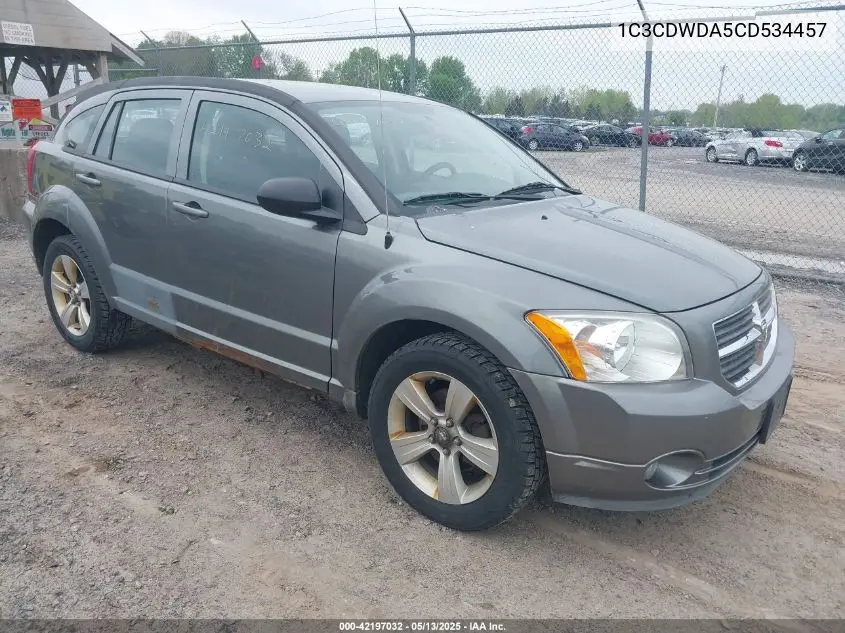 2012 Dodge Caliber Sxt VIN: 1C3CDWDA5CD534457 Lot: 42197032