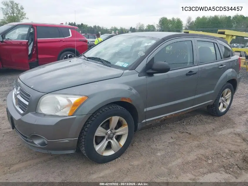 2012 Dodge Caliber Sxt VIN: 1C3CDWDA5CD534457 Lot: 42197032