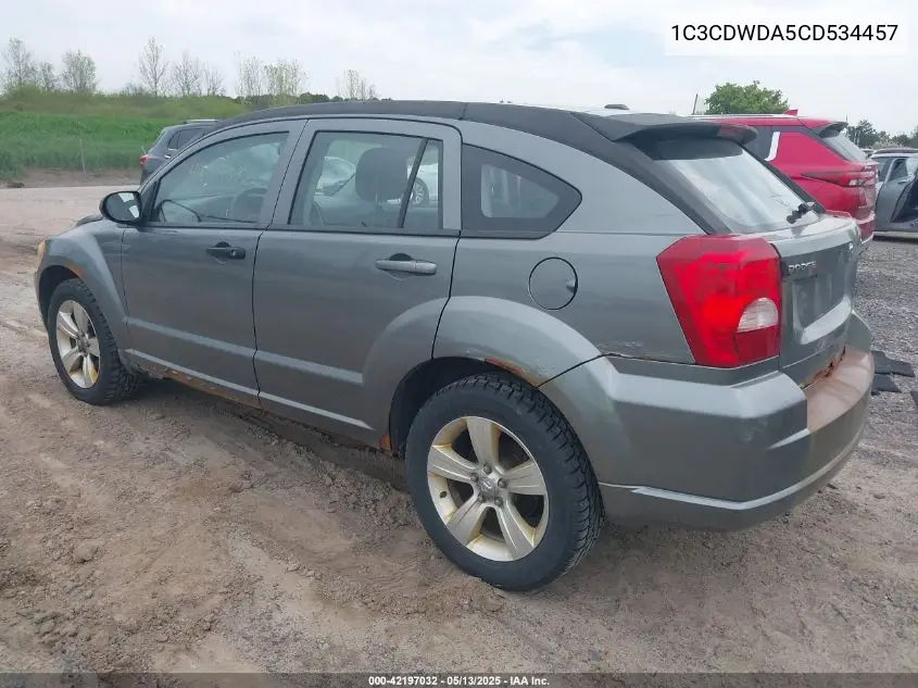 2012 Dodge Caliber Sxt VIN: 1C3CDWDA5CD534457 Lot: 42197032