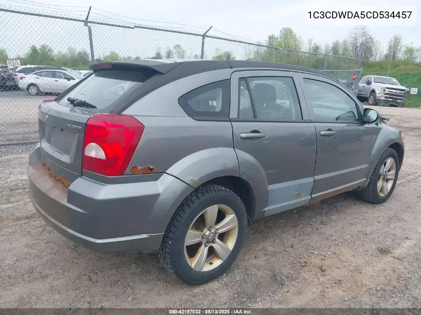 2012 Dodge Caliber Sxt VIN: 1C3CDWDA5CD534457 Lot: 42197032