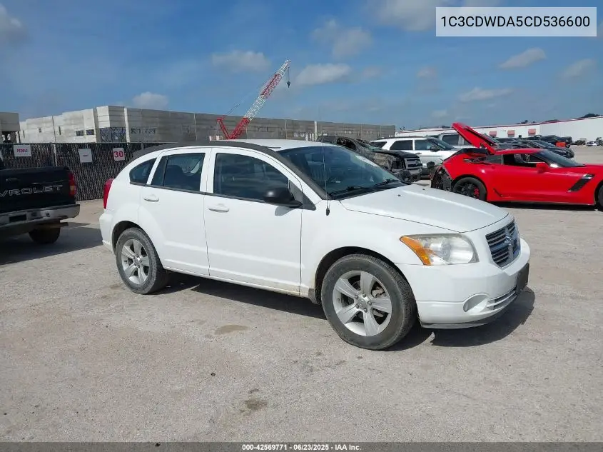 2012 Dodge Caliber Sxt VIN: 1C3CDWDA5CD536600 Lot: 42569771
