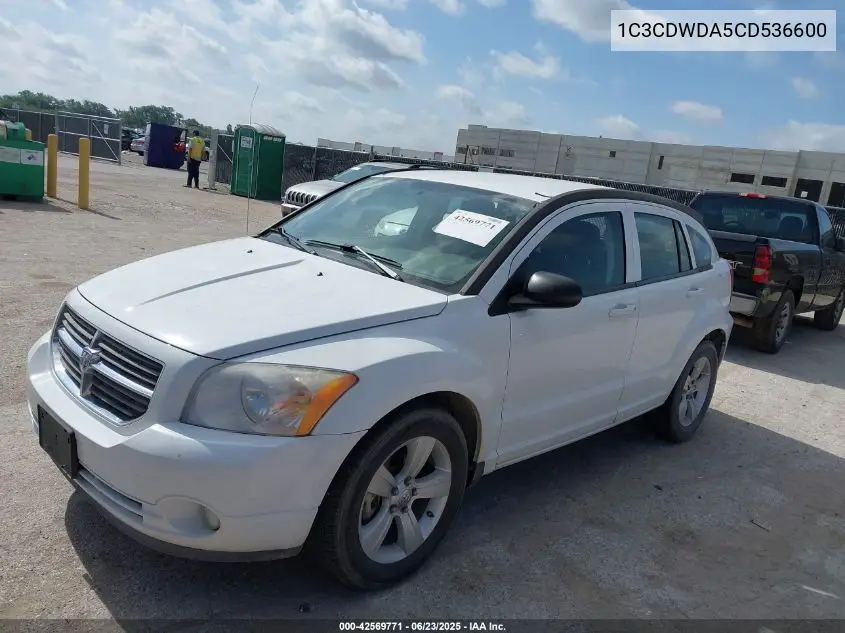 2012 Dodge Caliber Sxt VIN: 1C3CDWDA5CD536600 Lot: 42569771
