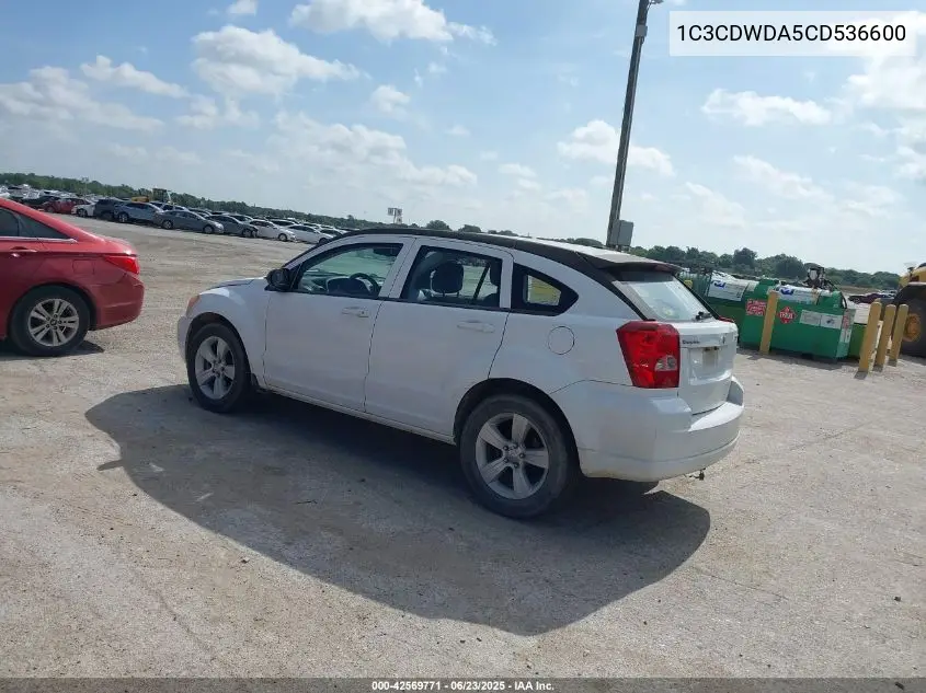 2012 Dodge Caliber Sxt VIN: 1C3CDWDA5CD536600 Lot: 42569771
