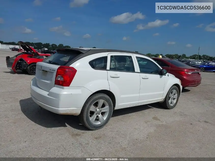 2012 Dodge Caliber Sxt VIN: 1C3CDWDA5CD536600 Lot: 42569771
