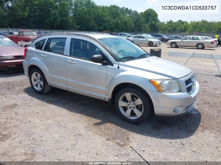 2012 Dodge Caliber Sxt VIN: 1C3CDWDA1CD533757 Lot: 42599807