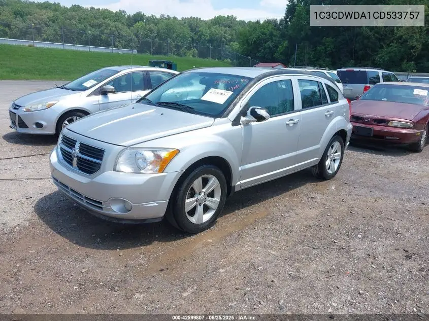 2012 Dodge Caliber Sxt VIN: 1C3CDWDA1CD533757 Lot: 42599807