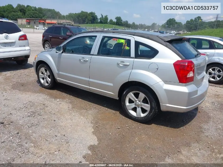 2012 Dodge Caliber Sxt VIN: 1C3CDWDA1CD533757 Lot: 42599807