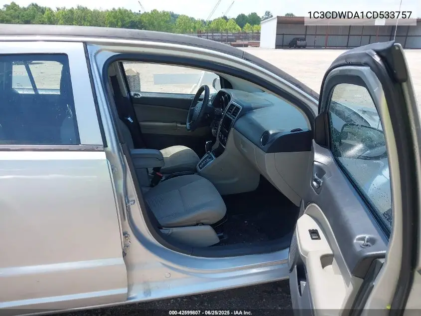 2012 Dodge Caliber Sxt VIN: 1C3CDWDA1CD533757 Lot: 42599807
