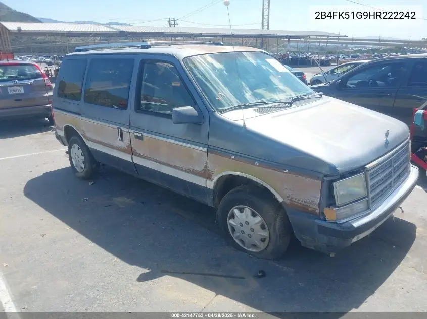 1987 Dodge Caravan Le VIN: 2B4FK51G9HR222242 Lot: 42147753