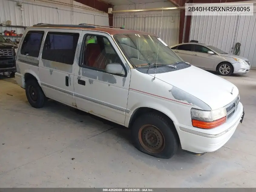 1992 Dodge Caravan Se VIN: 2B4GH45RXNR598095 Lot: 42520308