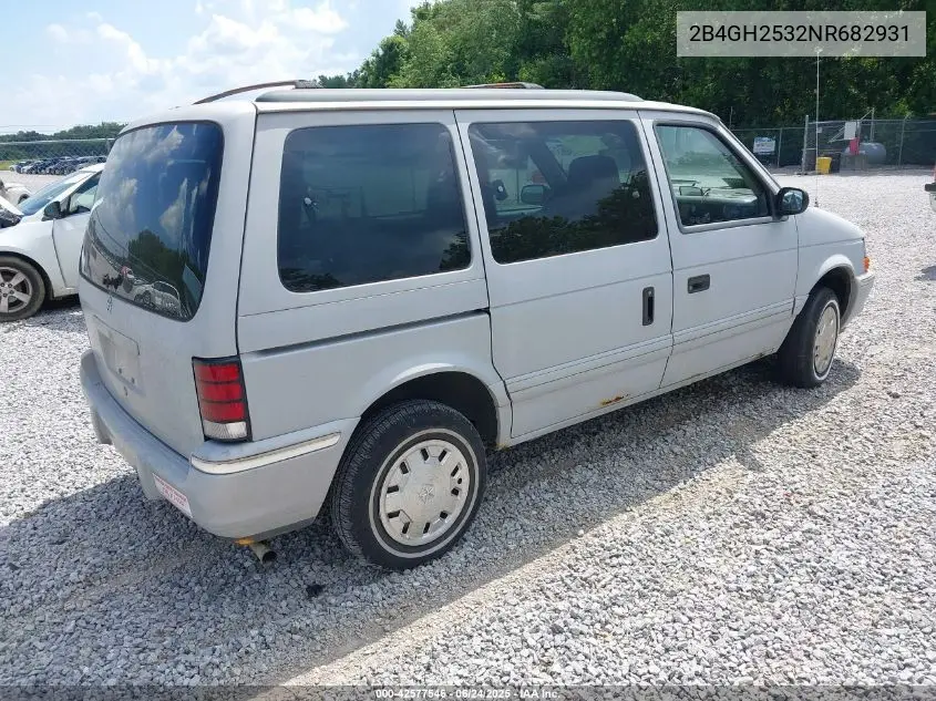1992 Dodge Caravan VIN: 2B4GH2532NR682931 Lot: 42577546