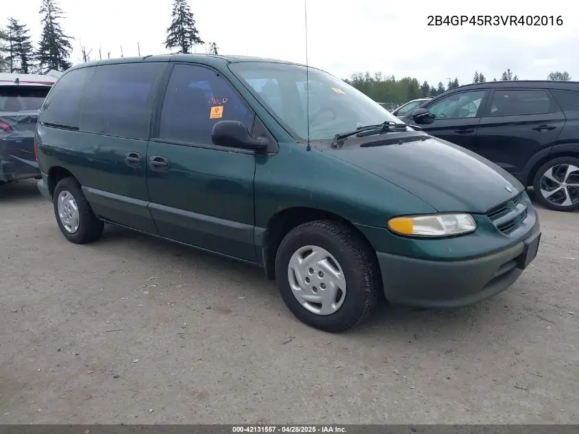 1997 Dodge Caravan Se VIN: 2B4GP45R3VR402016 Lot: 42131557
