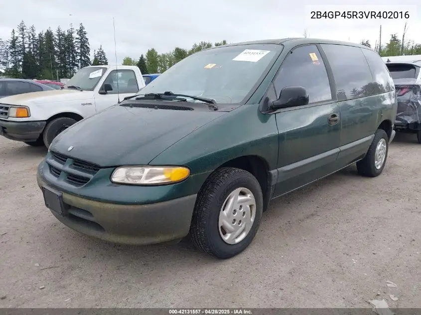 1997 Dodge Caravan Se VIN: 2B4GP45R3VR402016 Lot: 42131557