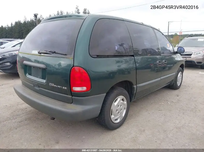1997 Dodge Caravan Se VIN: 2B4GP45R3VR402016 Lot: 42131557