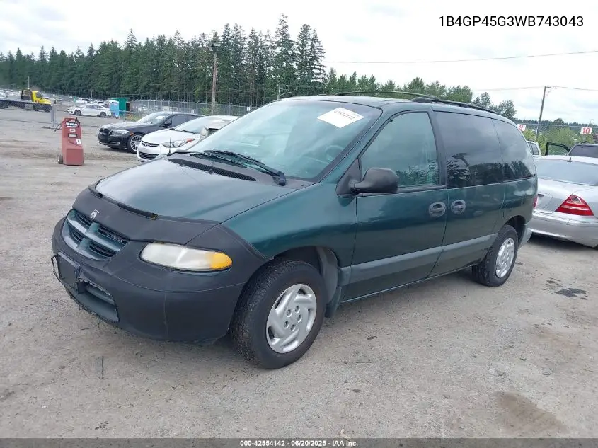1998 Dodge Caravan Se VIN: 1B4GP45G3WB743043 Lot: 42554142
