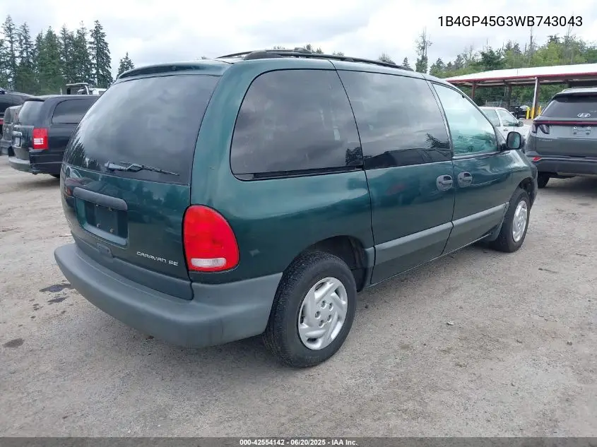 1998 Dodge Caravan Se VIN: 1B4GP45G3WB743043 Lot: 42554142