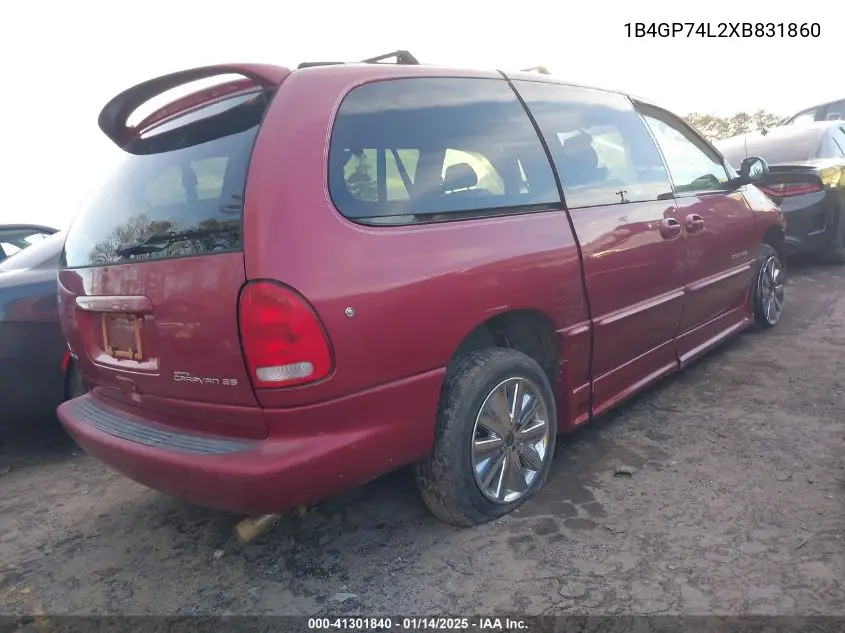 1999 Dodge Grand Caravan Es VIN: 1B4GP74L2XB831860 Lot: 41301840