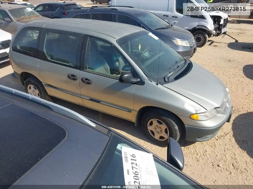1999 Dodge Caravan VIN: 2B4FP25B3XR273815 Lot: 42074195