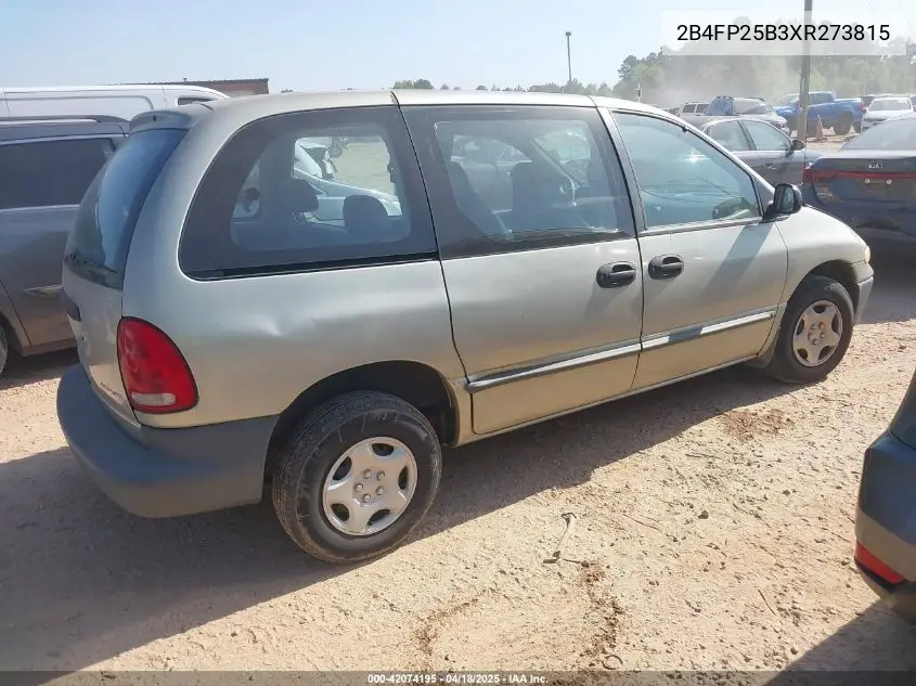 1999 Dodge Caravan VIN: 2B4FP25B3XR273815 Lot: 42074195