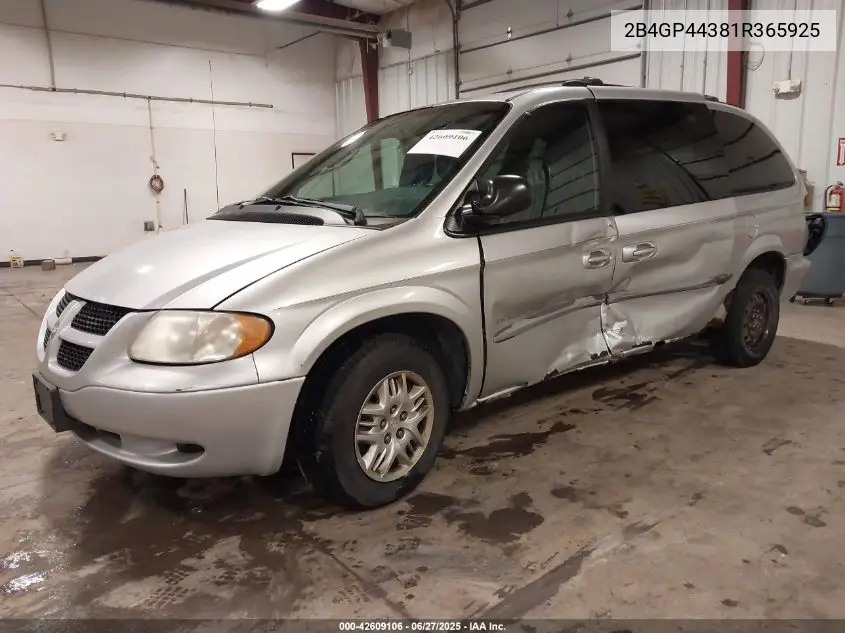 2001 Dodge Grand Caravan Sport VIN: 2B4GP44381R365925 Lot: 42609106