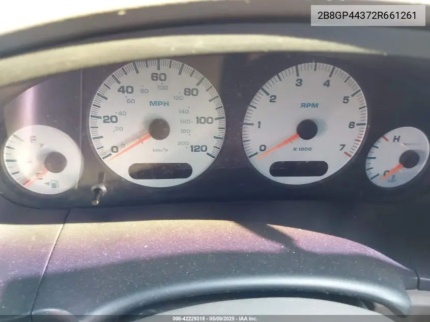 2002 Dodge Grand Caravan Sport VIN: 2B8GP44372R661261 Lot: 42229318