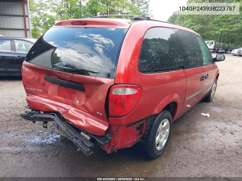 2003 Dodge Grand Caravan Se VIN: 1D4GP24393B223787 Lot: 42222983