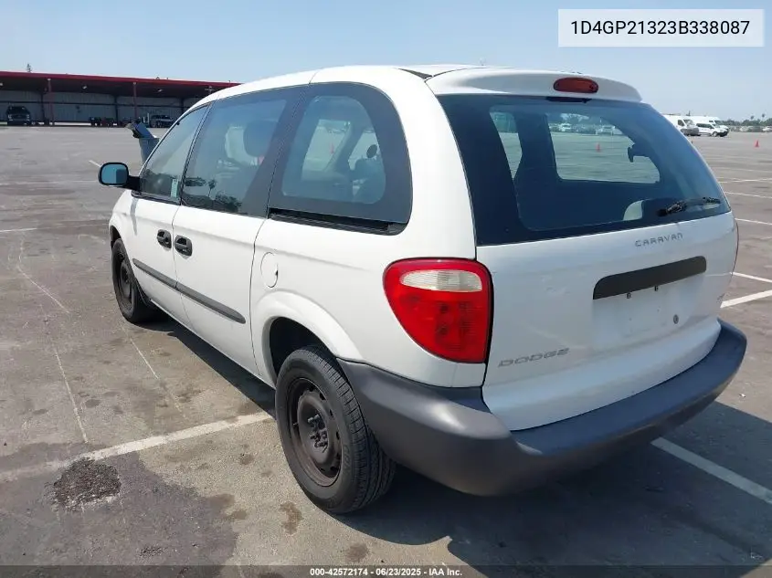 2003 Dodge Caravan Cv VIN: 1D4GP21323B338087 Lot: 42572174