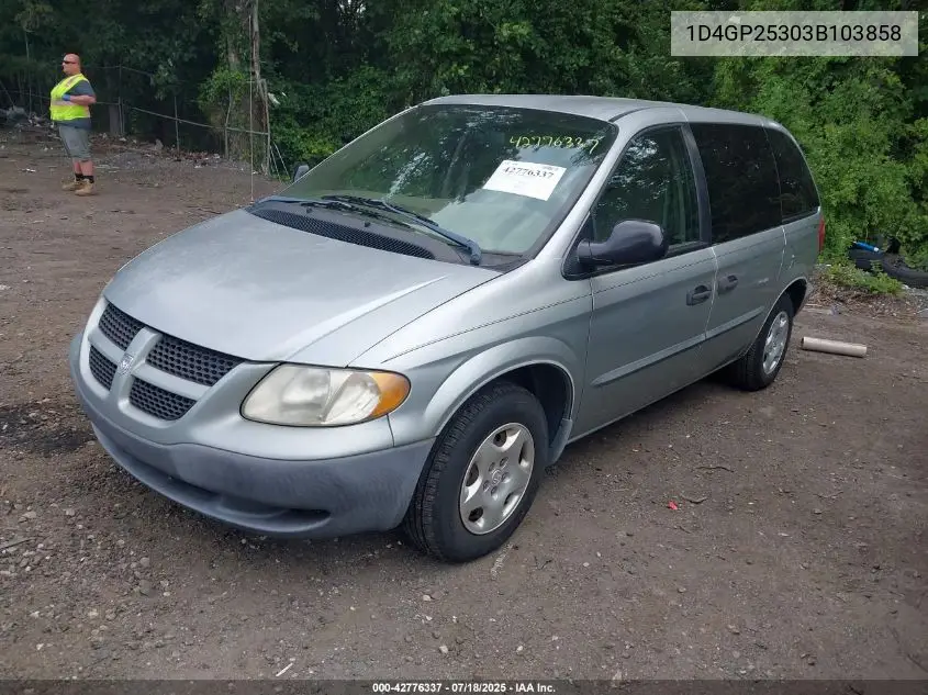 2003 Dodge Caravan Se VIN: 1D4GP25303B103858 Lot: 42776337