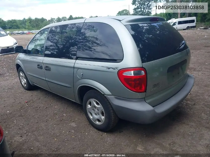 2003 Dodge Caravan Se VIN: 1D4GP25303B103858 Lot: 42776337