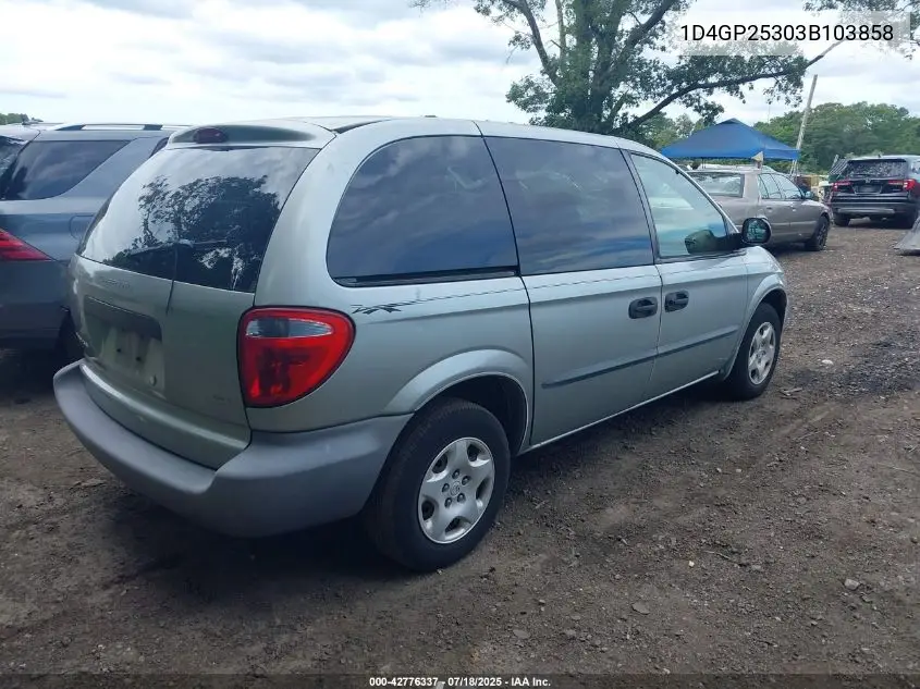 2003 Dodge Caravan Se VIN: 1D4GP25303B103858 Lot: 42776337