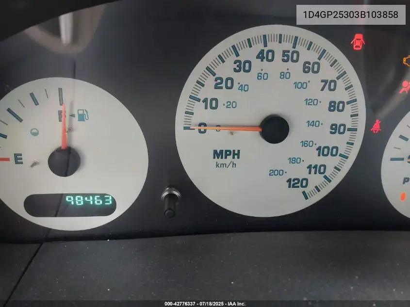 2003 Dodge Caravan Se VIN: 1D4GP25303B103858 Lot: 42776337