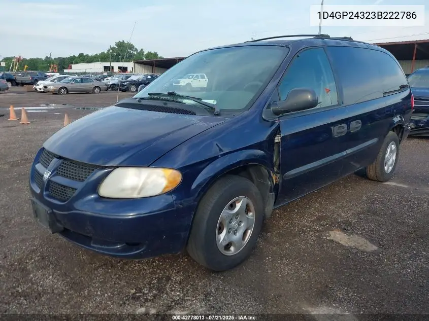 2003 Dodge Grand Caravan Se VIN: 1D4GP24323B222786 Lot: 42778013