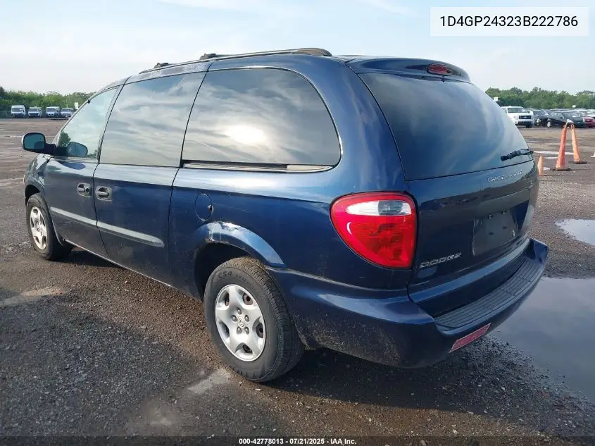 2003 Dodge Grand Caravan Se VIN: 1D4GP24323B222786 Lot: 42778013