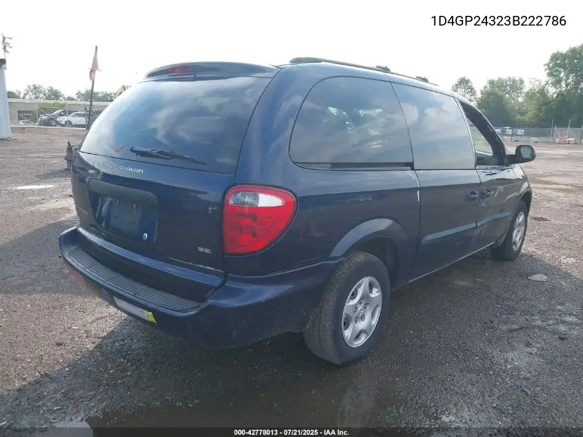 2003 Dodge Grand Caravan Se VIN: 1D4GP24323B222786 Lot: 42778013