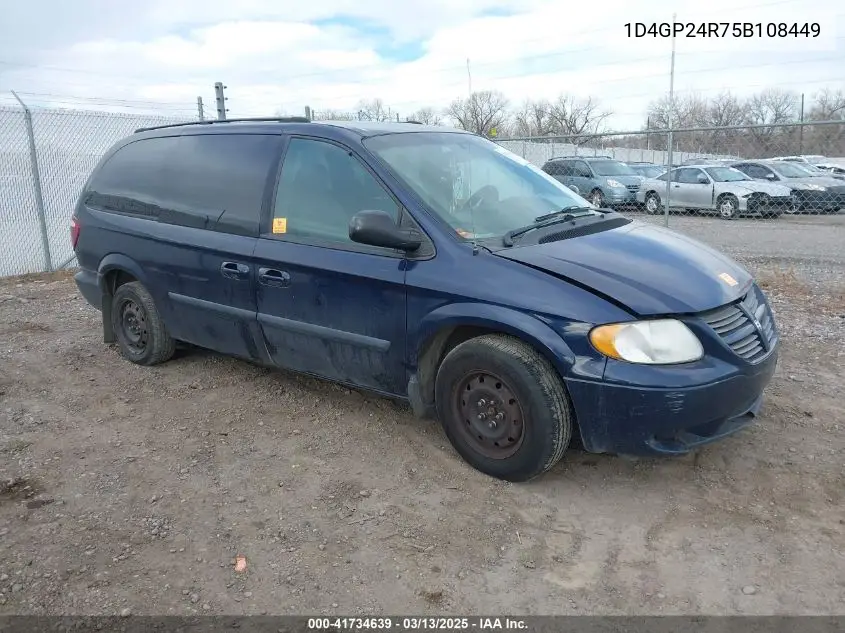2005 Dodge Grand Caravan VIN: 1D4GP24R75B108449 Lot: 41734639