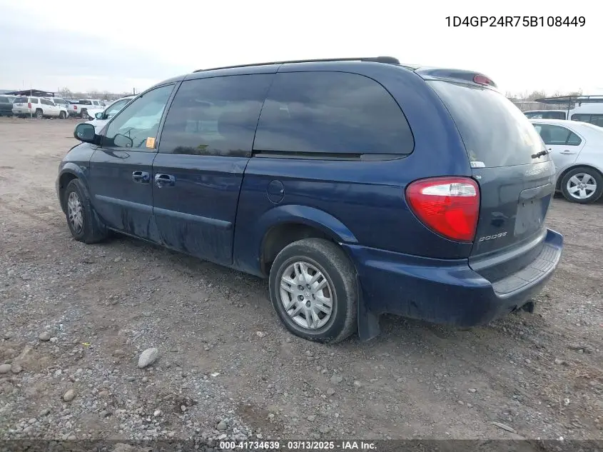 2005 Dodge Grand Caravan VIN: 1D4GP24R75B108449 Lot: 41734639