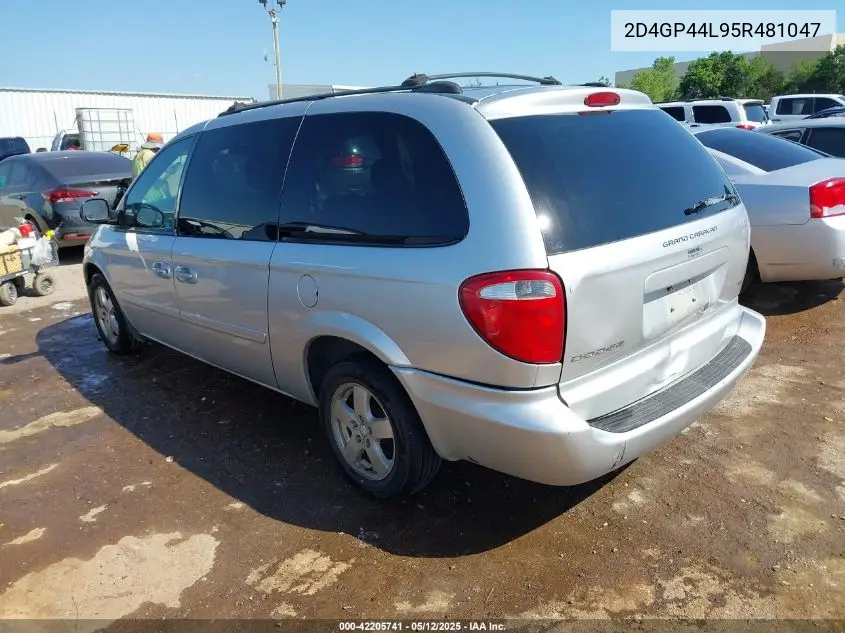 2005 Dodge Grand Caravan Sxt VIN: 2D4GP44L95R481047 Lot: 42205741