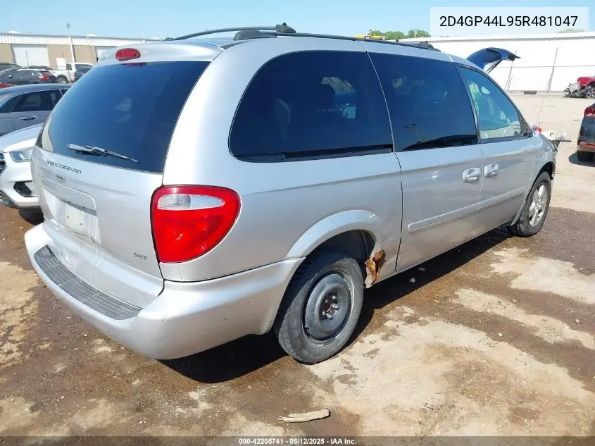 2005 Dodge Grand Caravan Sxt VIN: 2D4GP44L95R481047 Lot: 42205741