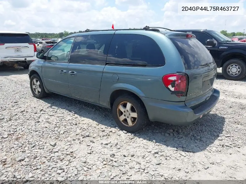2005 Dodge Grand Caravan Sxt VIN: 2D4GP44L75R463727 Lot: 42214416